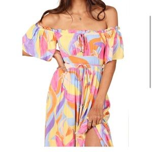 NWT Petal and pup Luis off shoulder maxi dress size medium